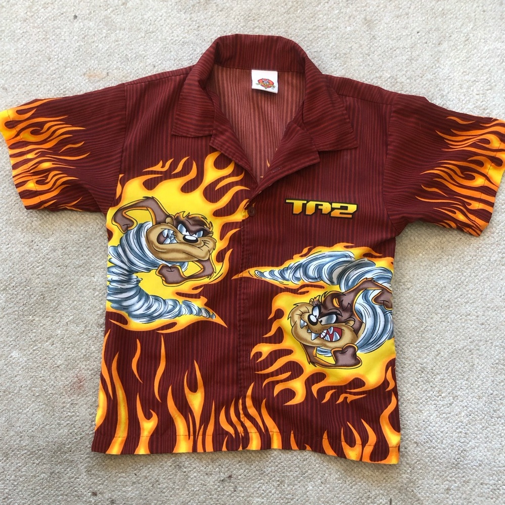 Looney Tunes Taz button up dress shirt